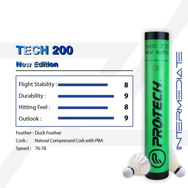 PROTECH Tech 200 New Edition Badminton Shuttlecocks