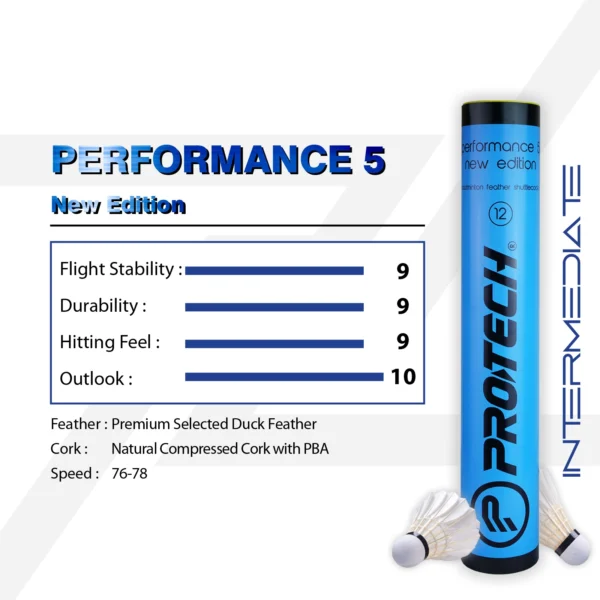 PROTECH Performance 5 New Edition Badminton Shuttlecocks