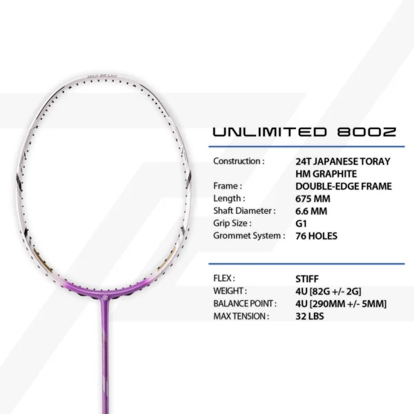 PROTECH Badminton Racket - Unlimited 800Z (4UG1) (MAX 32LBS)