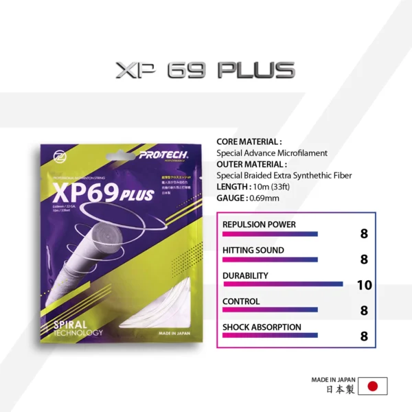 PROTECH XP69Plus New Spiral Technology Performance String ( MADE IN JAPAN )