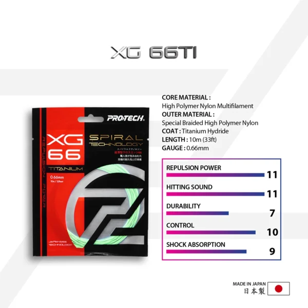 PROTECH XG66Ti New Spiral Technology Performance String ( MADE IN JAPAN )