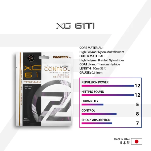 PROTECH XG61Ti New Spiral Technology Performance String ( MADE IN JAPAN )