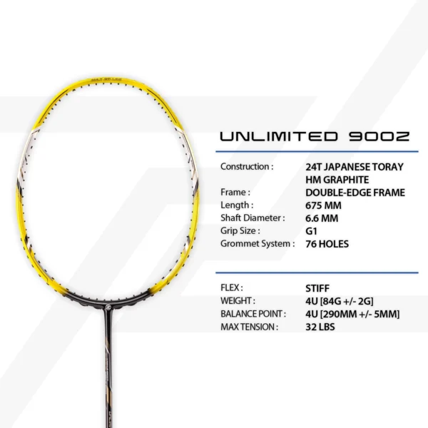 PROTECH Badminton Racket - Unlimited 900Z (4UG1) (MAX 32LBS)